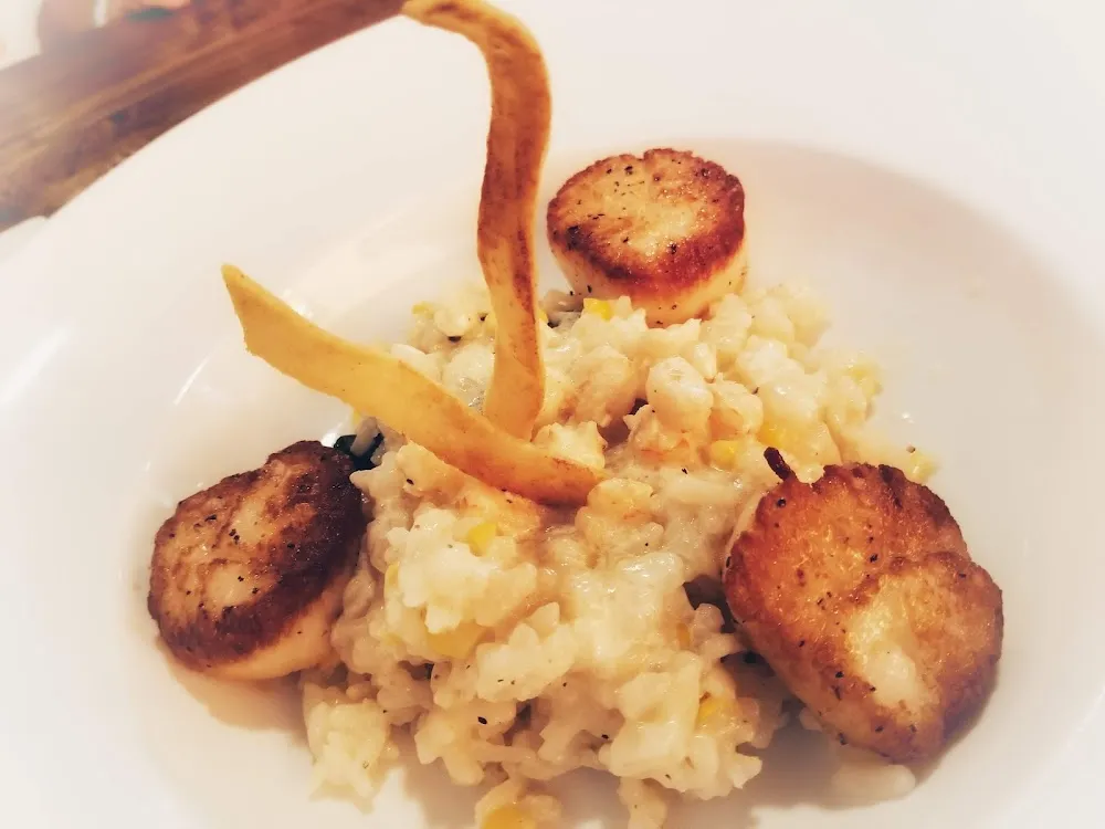 Pan Seared Jumbo Scallops and Rock Shrimp